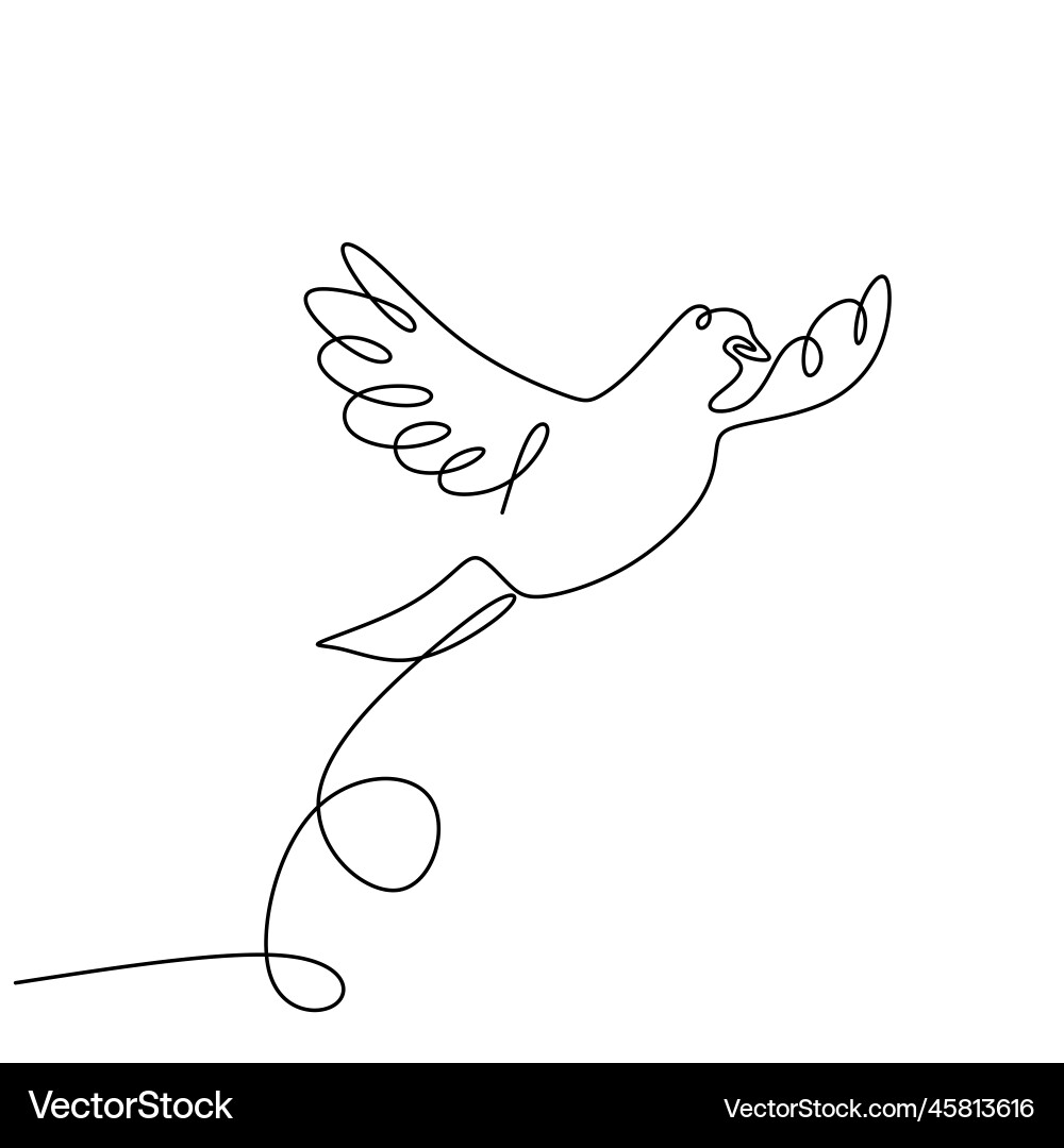 Continuous one line drawing of swallow bird Continuous one line drawing of swallow bird vector image