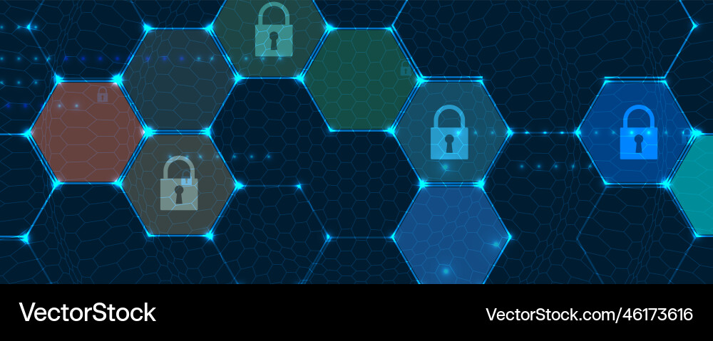 Cybersecurity and information or network Cybersecurity and information or network vector image