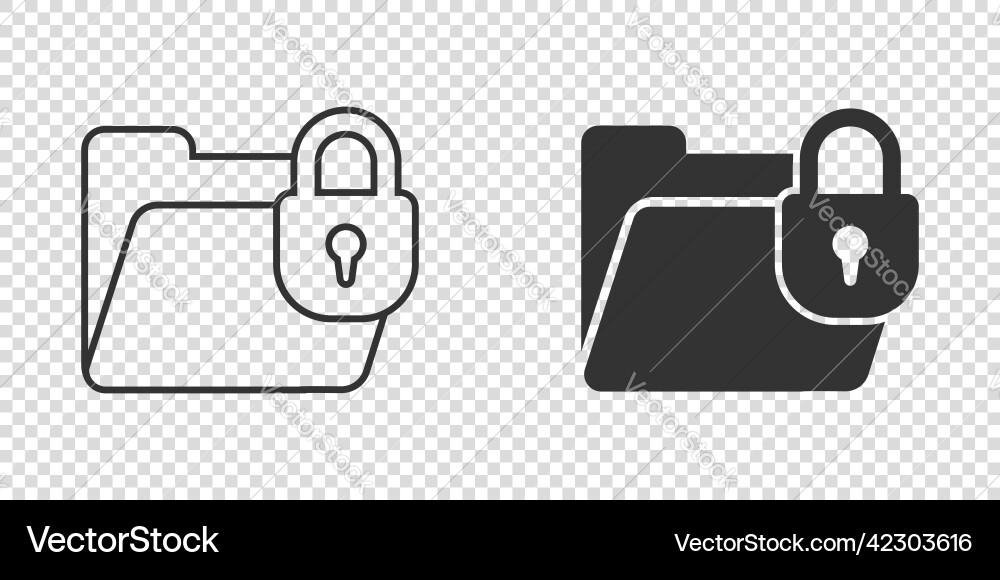 Files folder permission icon in flat style Files folder permission icon in flat style vector image