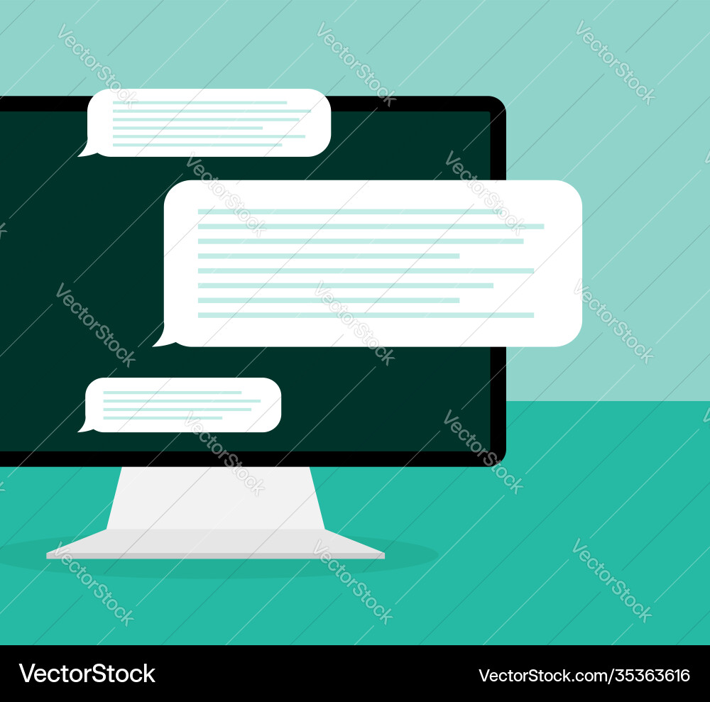 Flat messages bubbles chat interface message Flat messages bubbles chat interface message vector image