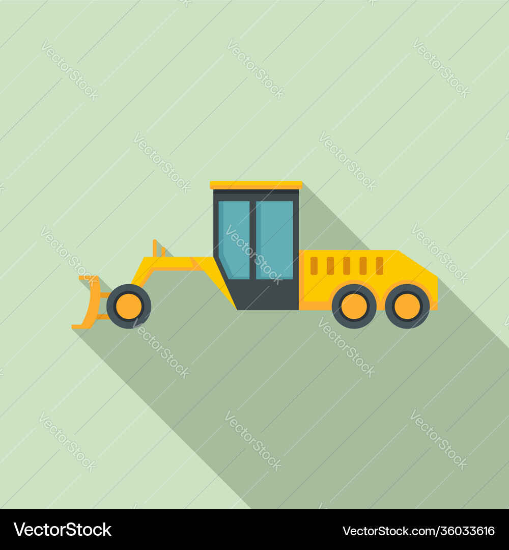 Grader machine utility icon flat style Grader machine utility icon flat style vector image