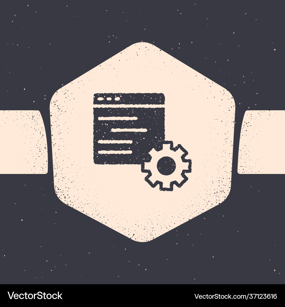 Grunge computer api interface icon isolated vector image