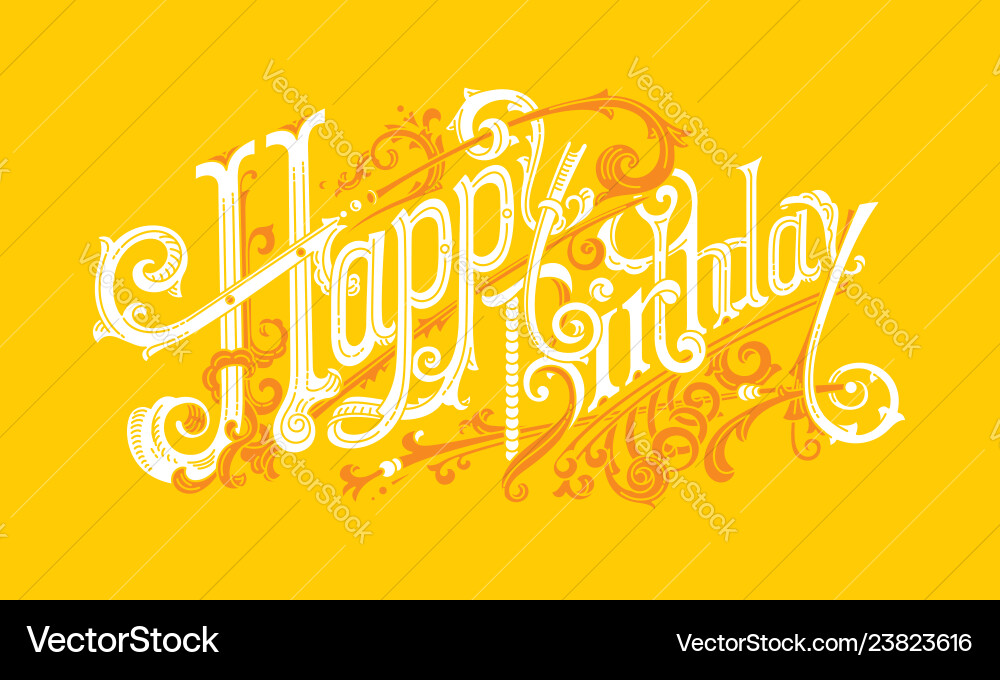 Happy birthday vintage lettering logos Happy birthday vintage lettering logos vector image