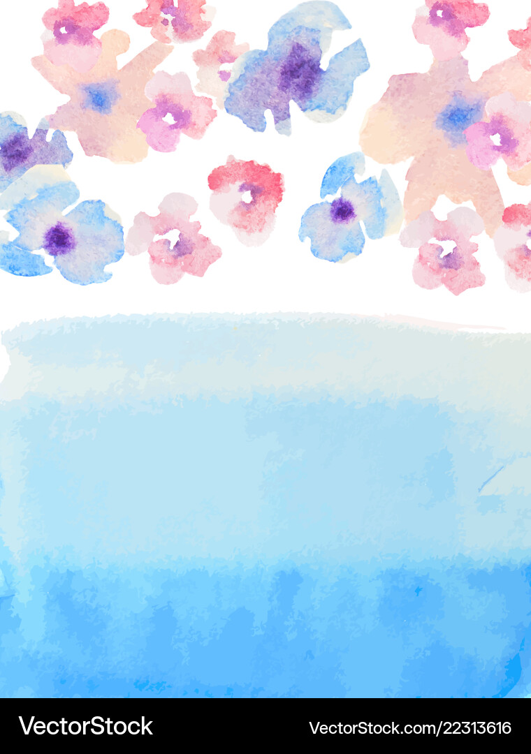 Invitation card with watercolor flowers Invitation card with watercolor flowers Vector Image