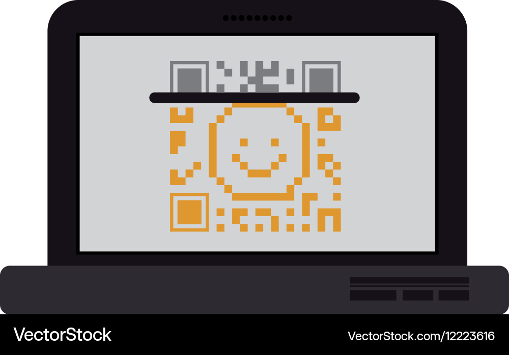 Isolated qr code and laptop design Vector Image