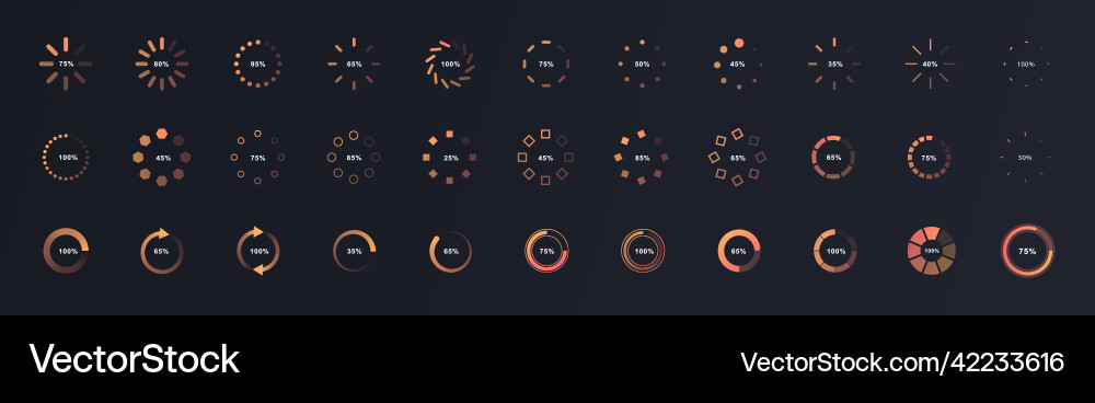 Loading circle set Vector Image