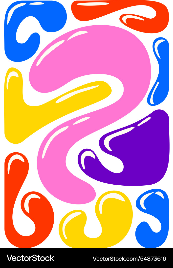 Modern multicolor abstract shapes pattern vector image