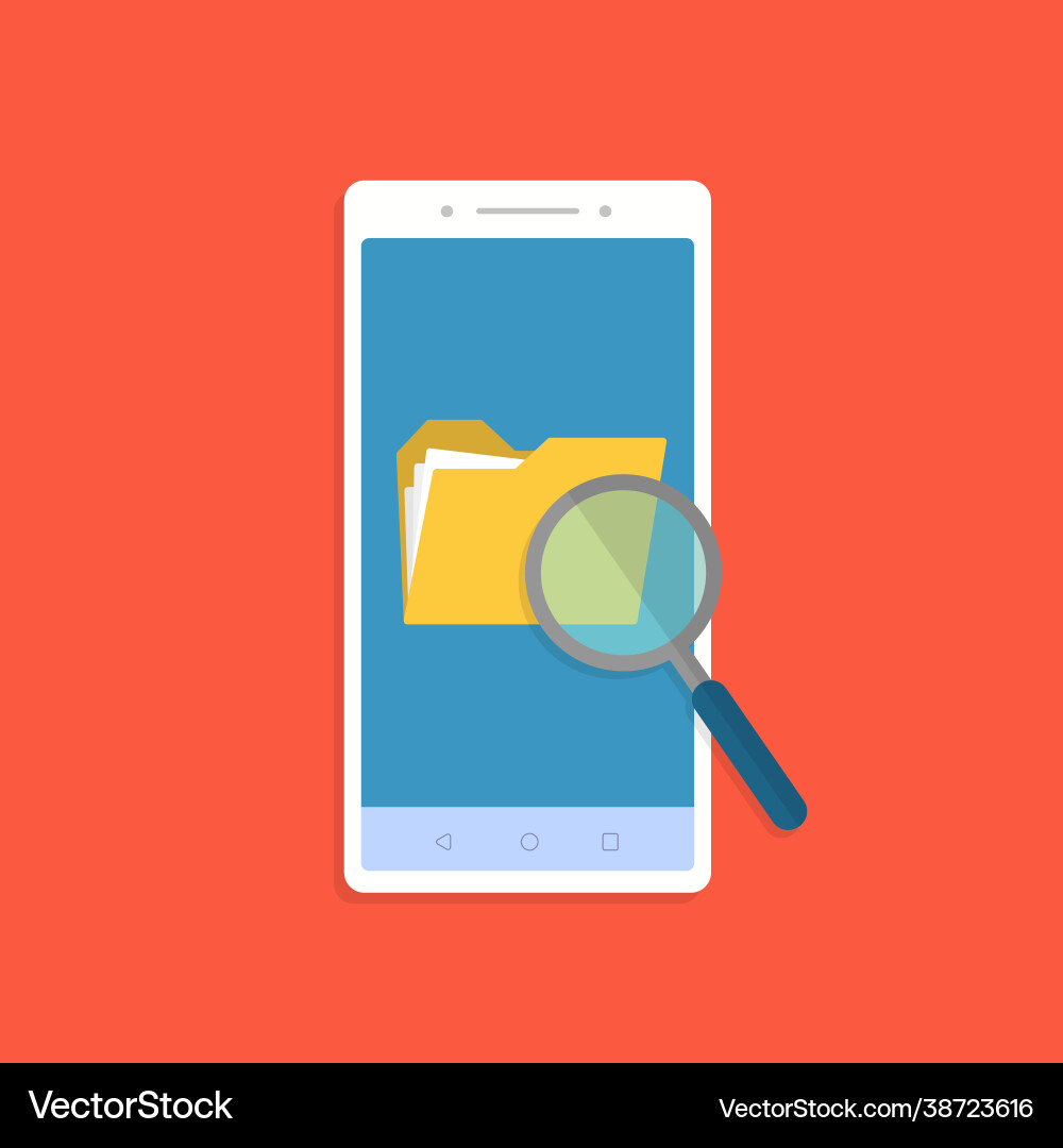 Phone with folder search and data synchronisation Phone with folder search and data synchronisation vector image