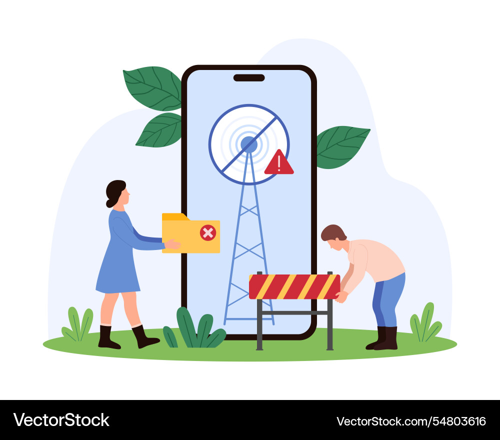 Resolving no signal issues on mobile devices Resolving no signal issues on mobile devices vector image