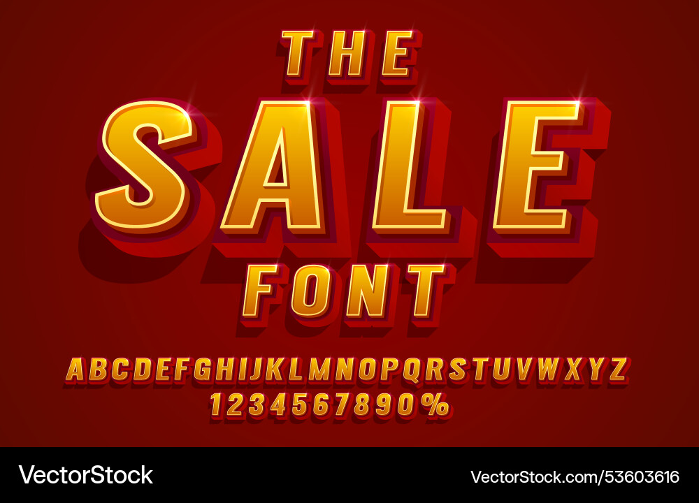 Sale font set collection letters and numbers Sale font set collection letters and numbers vector image