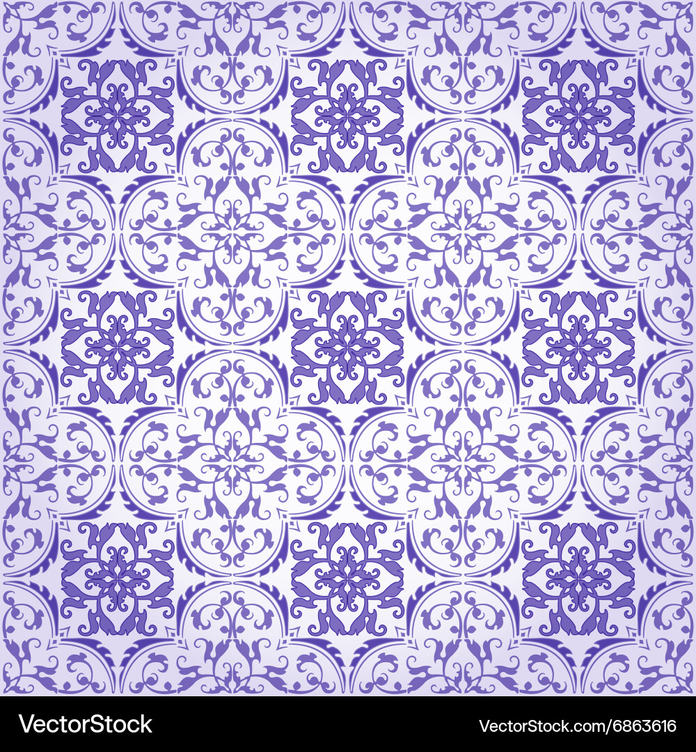 Seamless damask background pattern design vector image