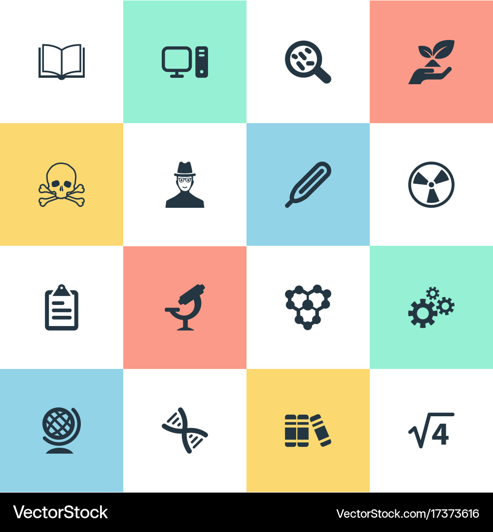 Set of simple science icons Vector Image