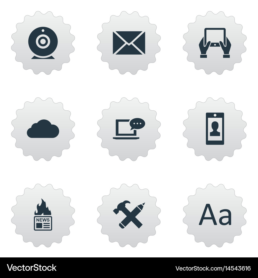 Set of simple user icons vector image