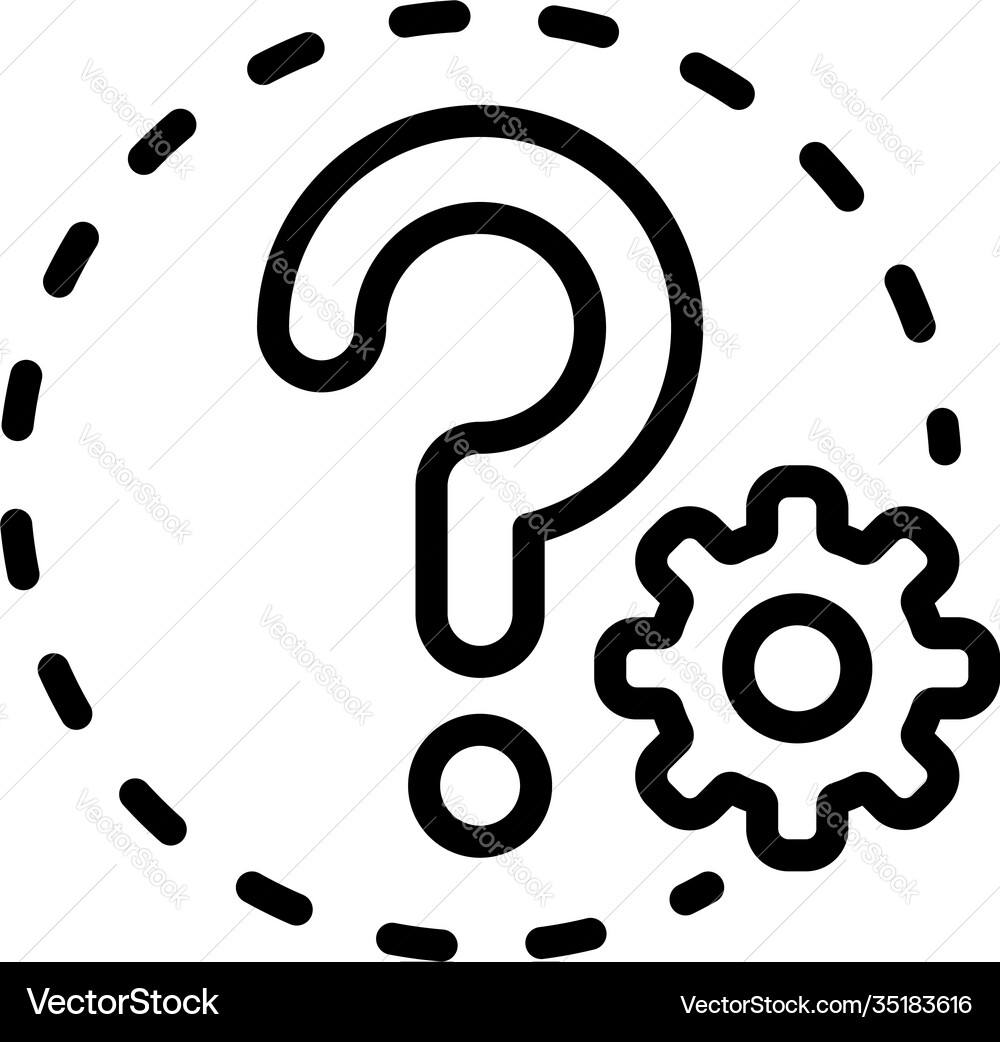 Setting question icon outline style Vector Image