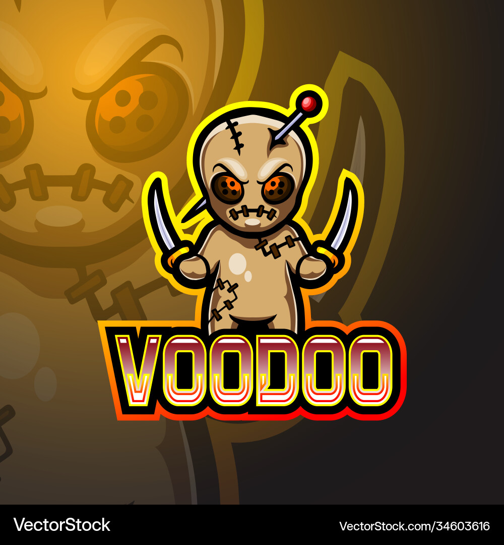 Voodoo Doll Esports Mascot vector image