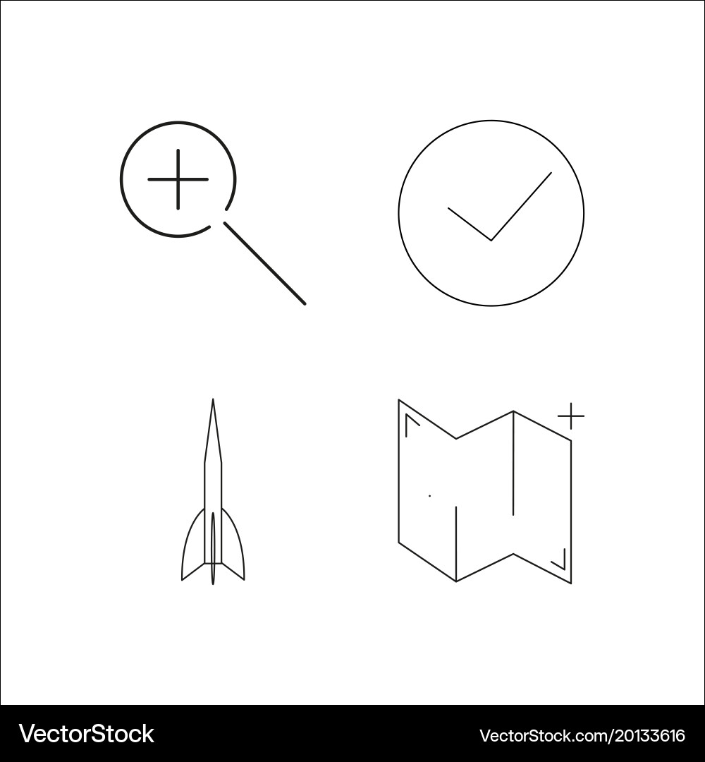 Web simple linear icon setsimple outline icons vector image