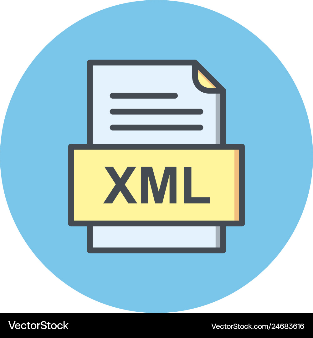 Xml file document icon vector image