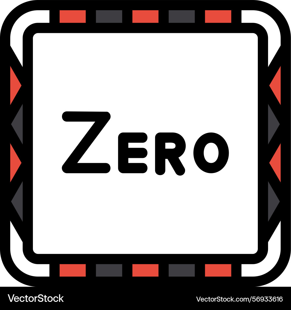 Zero line filled style icon design Vector Image