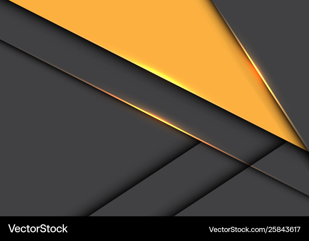Abstract yellow triangle on grey metallic overlap Vector Image