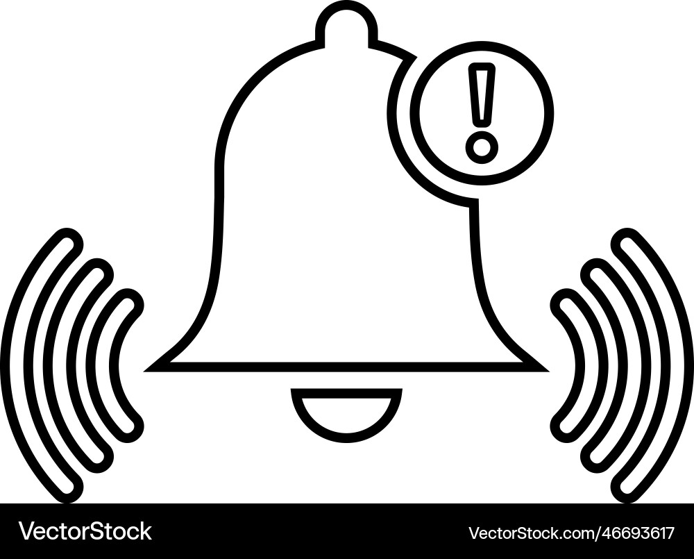 Alert notification line icon outline Vector Image
