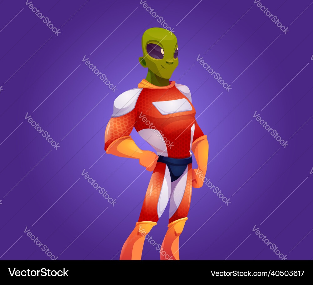 Alien astronaut character in spacesuit vector image