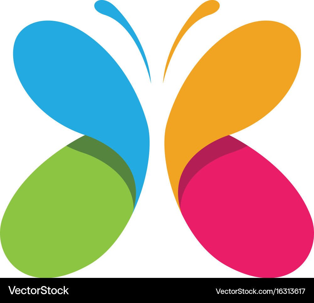 Beauty butterfly logo template icon design Vector Image
