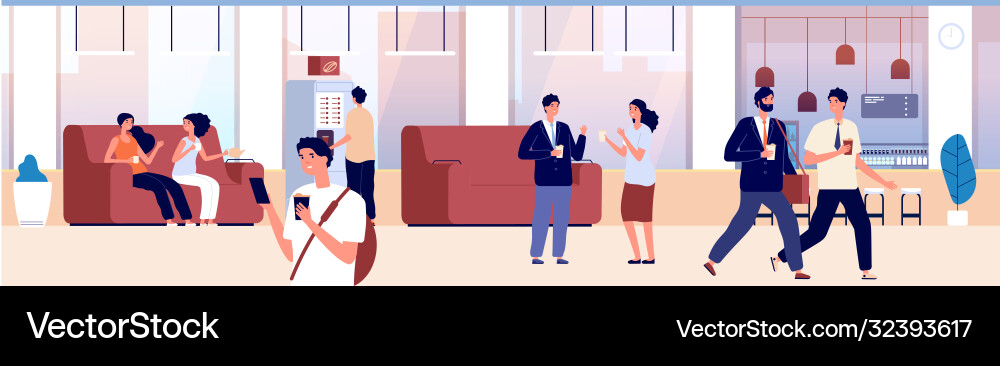 Common area waiting room hall office Common area waiting room hall office vector image