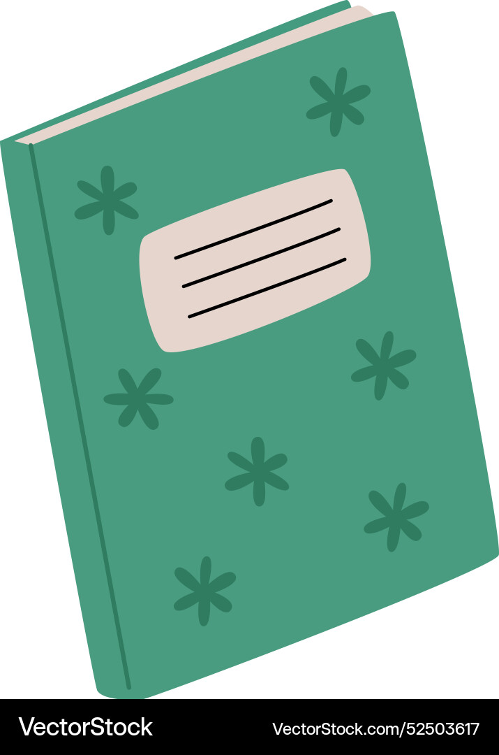 Copybook with flowers Royalty Free Vector Image