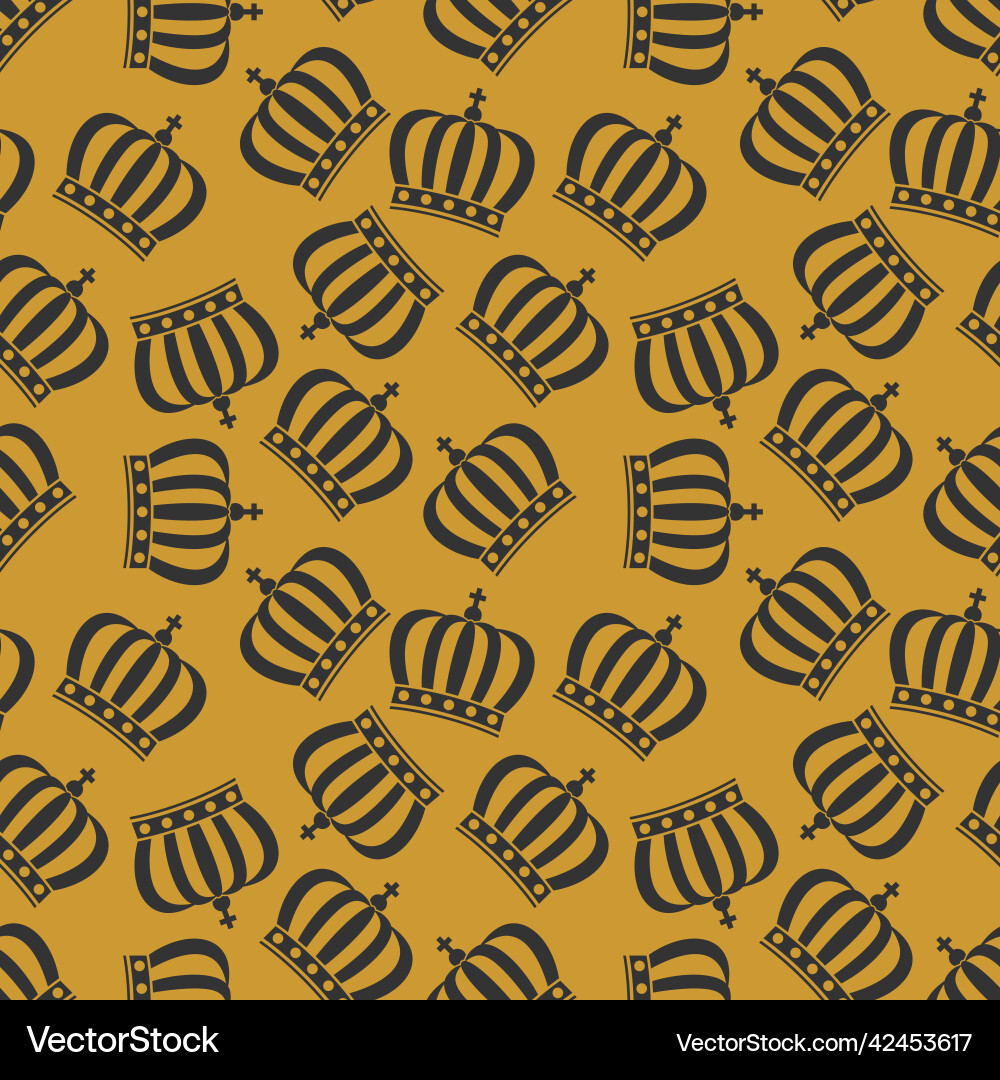 Crowns seamless repeat pattern flat style Vector Image