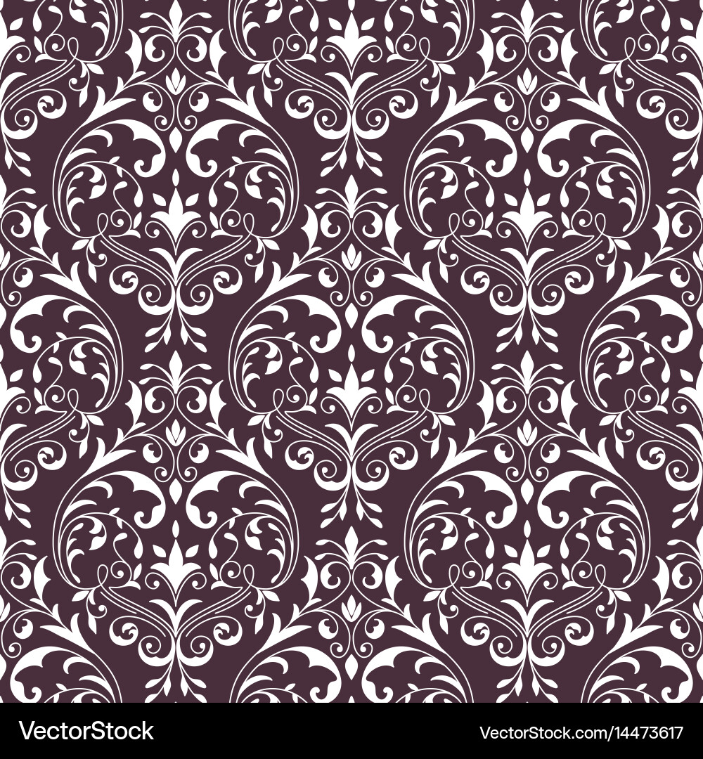 Damask seamless pattern background vector image