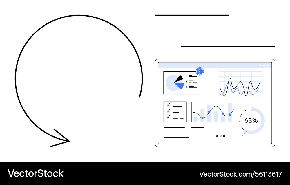 Data visualization dashboard with graphs Data visualization dashboard with graphs vector image