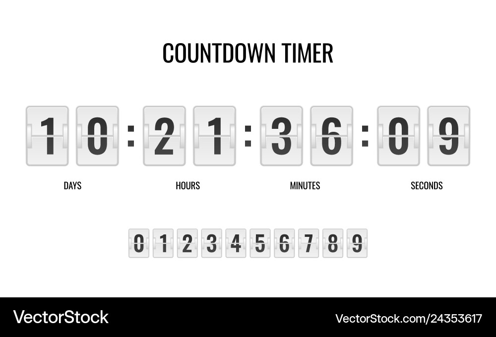 Digital Countdown Clock Timer vector image