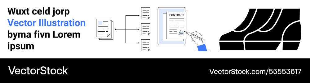 Document workflow and contract approval process Document workflow and contract approval process vector image