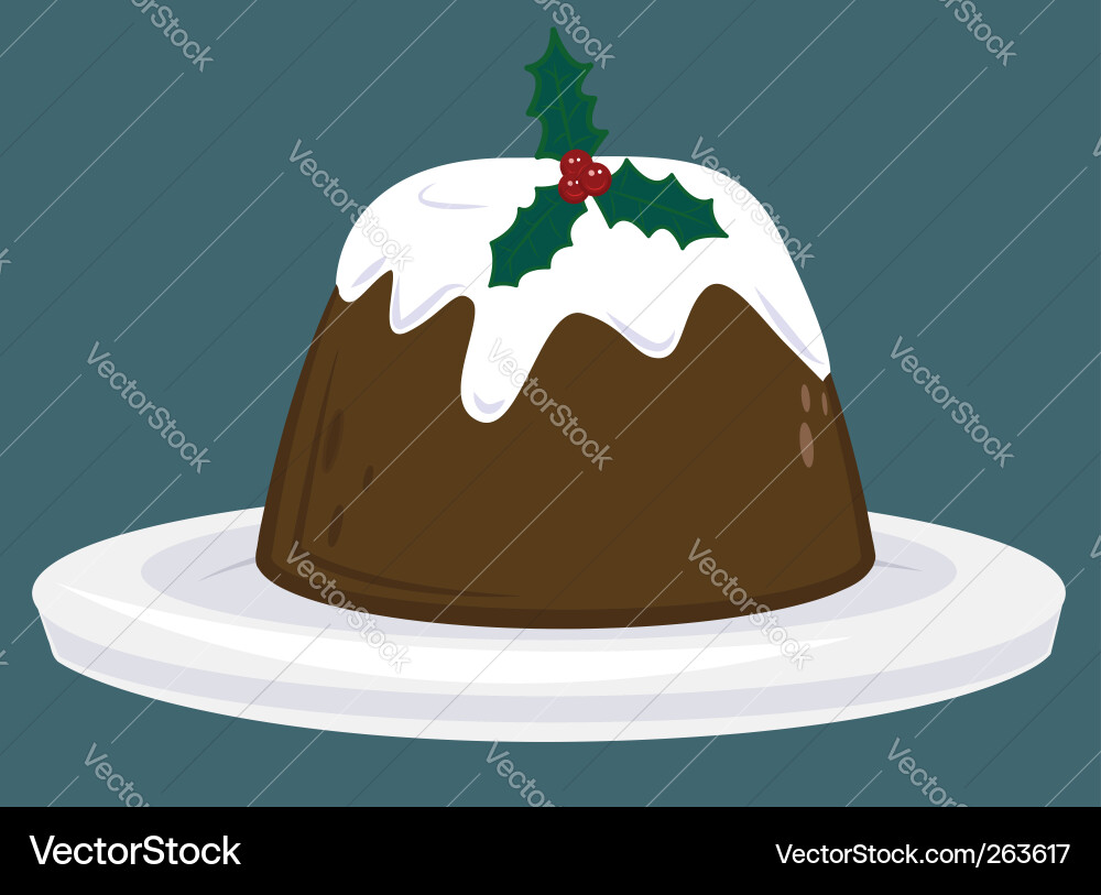 Festive Christmas Pudding Vector Image