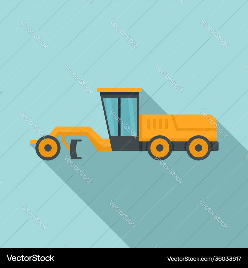Grader machine road icon flat style Grader machine road icon flat style vector image