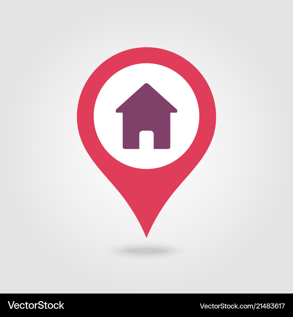 Home pin map icon pointer markers vector image