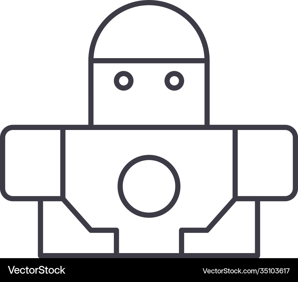 I am robot icon linear isolated I am robot icon linear isolated vector image