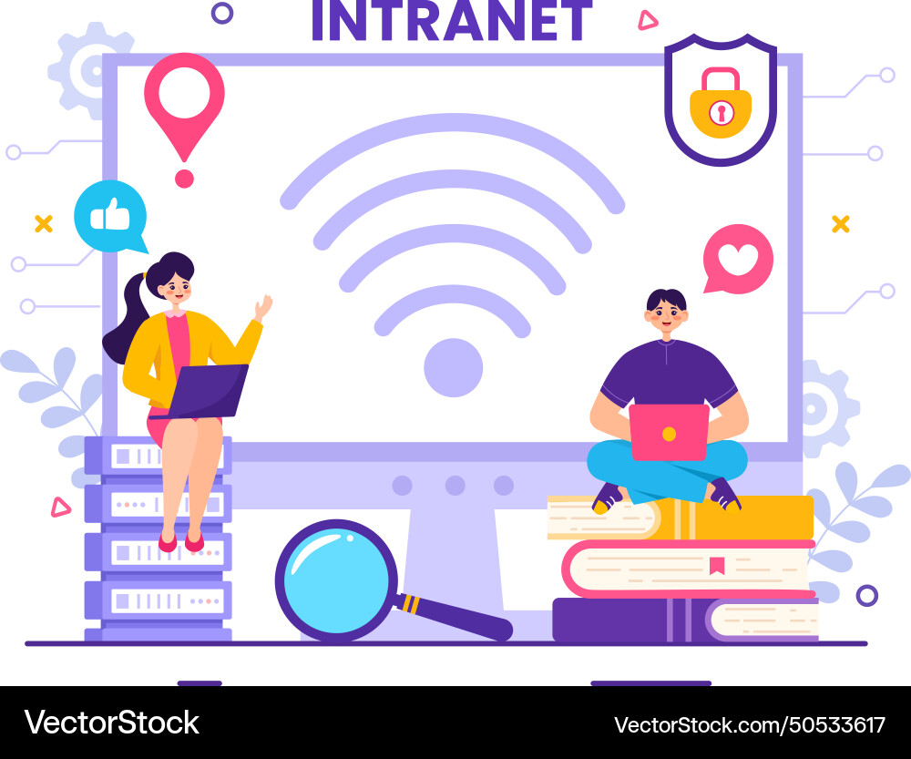 Intranet internet network connection technology Intranet internet network connection technology vector image
