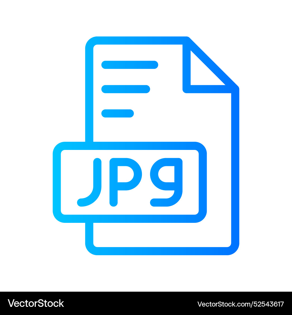 Jpg document file picture gradient icon format Jpg document file picture gradient icon format vector image