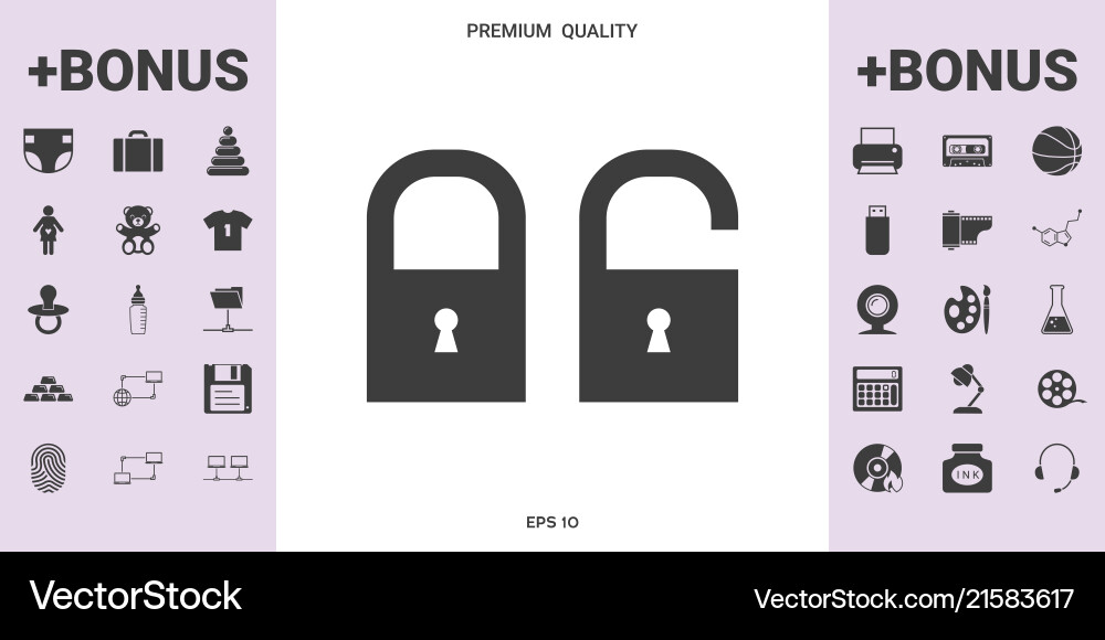 Lock unlock - set icon Lock unlock - set icon vector image