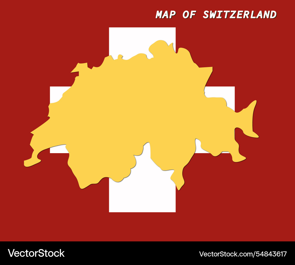 Map of switzerland with flag background Map of switzerland with flag background vector image
