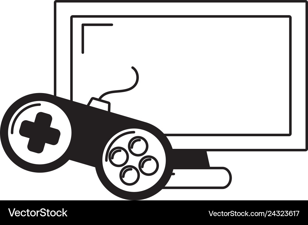 Monitor controller video game Monitor controller video game vector image