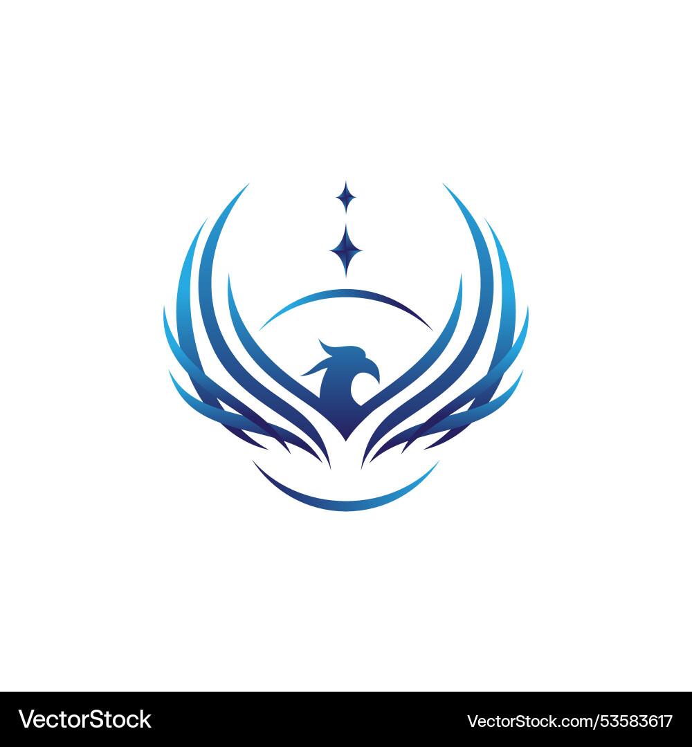 Mythological animal phoenix fire bird logo design Mythological animal phoenix fire bird logo design Vector Image
