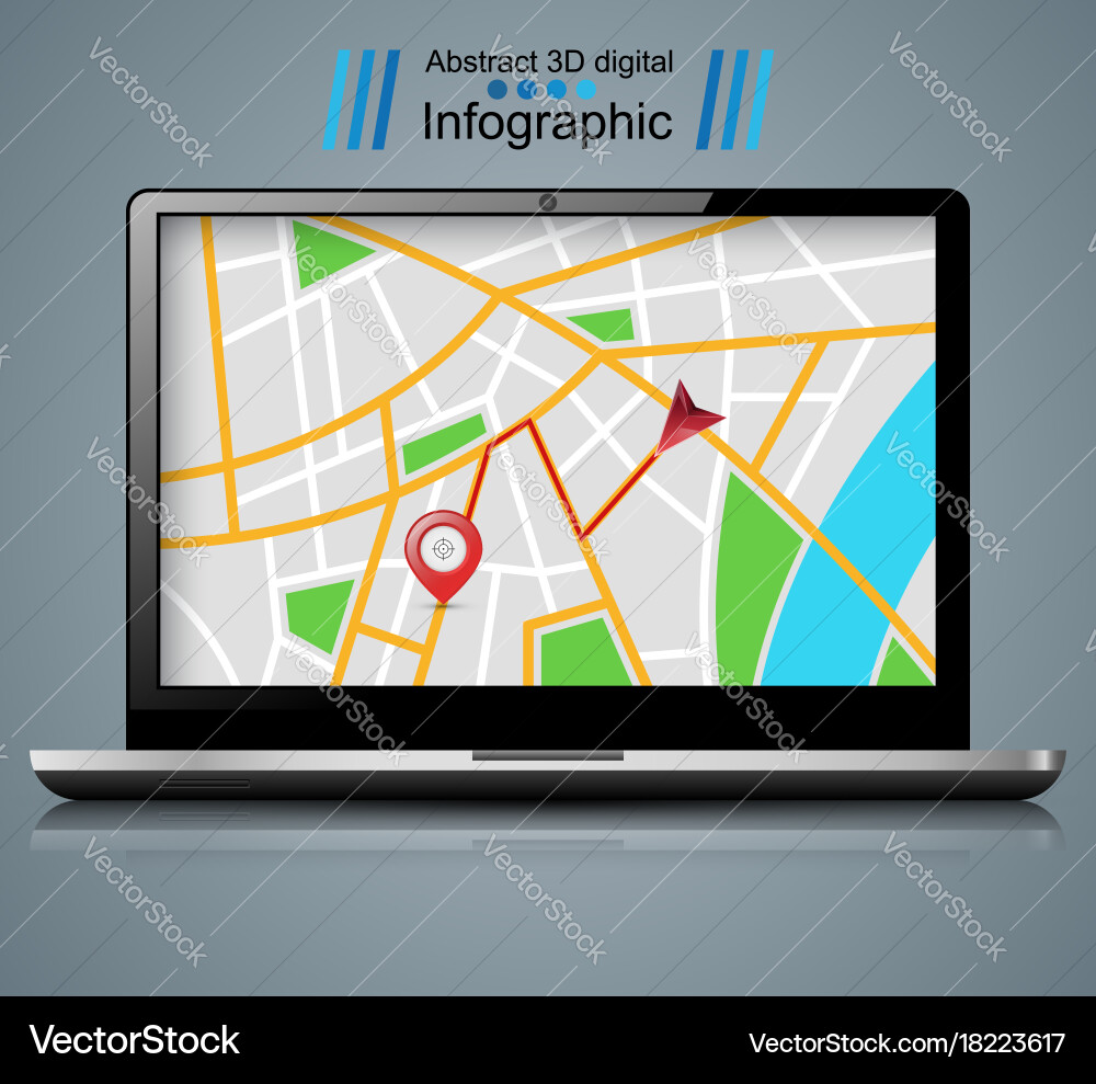 Notebook maps pin vector image
