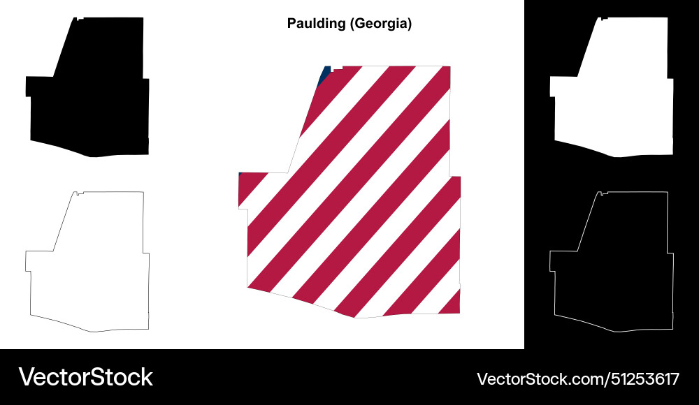 Paulding outline map Vector Image