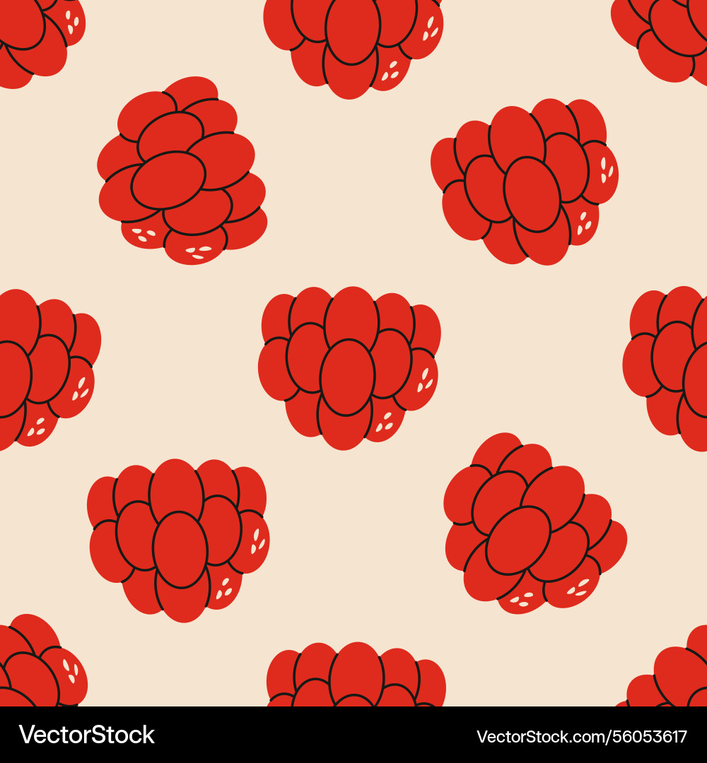 Raspberry seamless pattern print Raspberry seamless pattern print vector image