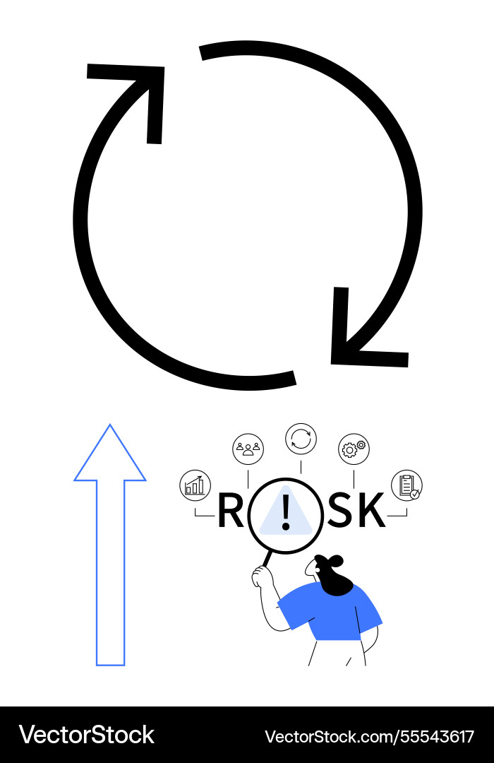 Risk analysis and management concept with circular vector image