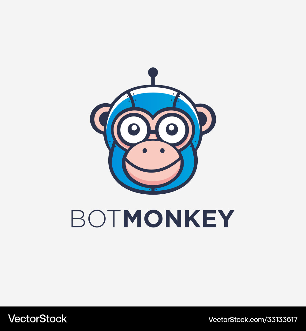 Robot Monkey Logo Icon - Fun & Cute Vector Image