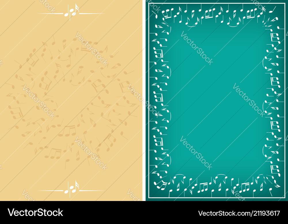 Set - beige und grüne Hintergründe mit Noten Set - beige und grüne Hintergründe mit Noten vektorbild