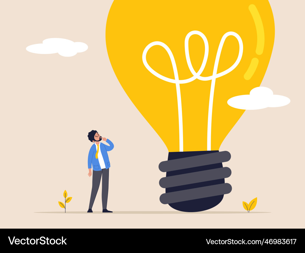 Think big concept smart entrepreneur thinking Think big concept smart entrepreneur thinking vector image